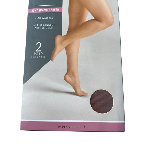 Silk Impressions Pantyhose Size XXXL Light Support Sheer Cocoa 20 Denier NEW - Picture 2 of 6